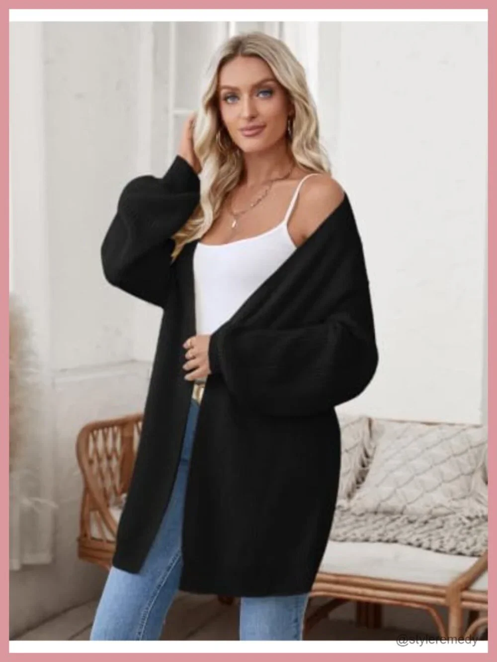 Oversized Chunky Knit Long Sleeve Cardigan Sweaters for Women - 100% Acrylic,